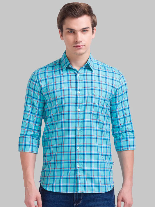 Men Slim Fit Dark Blue Shirt