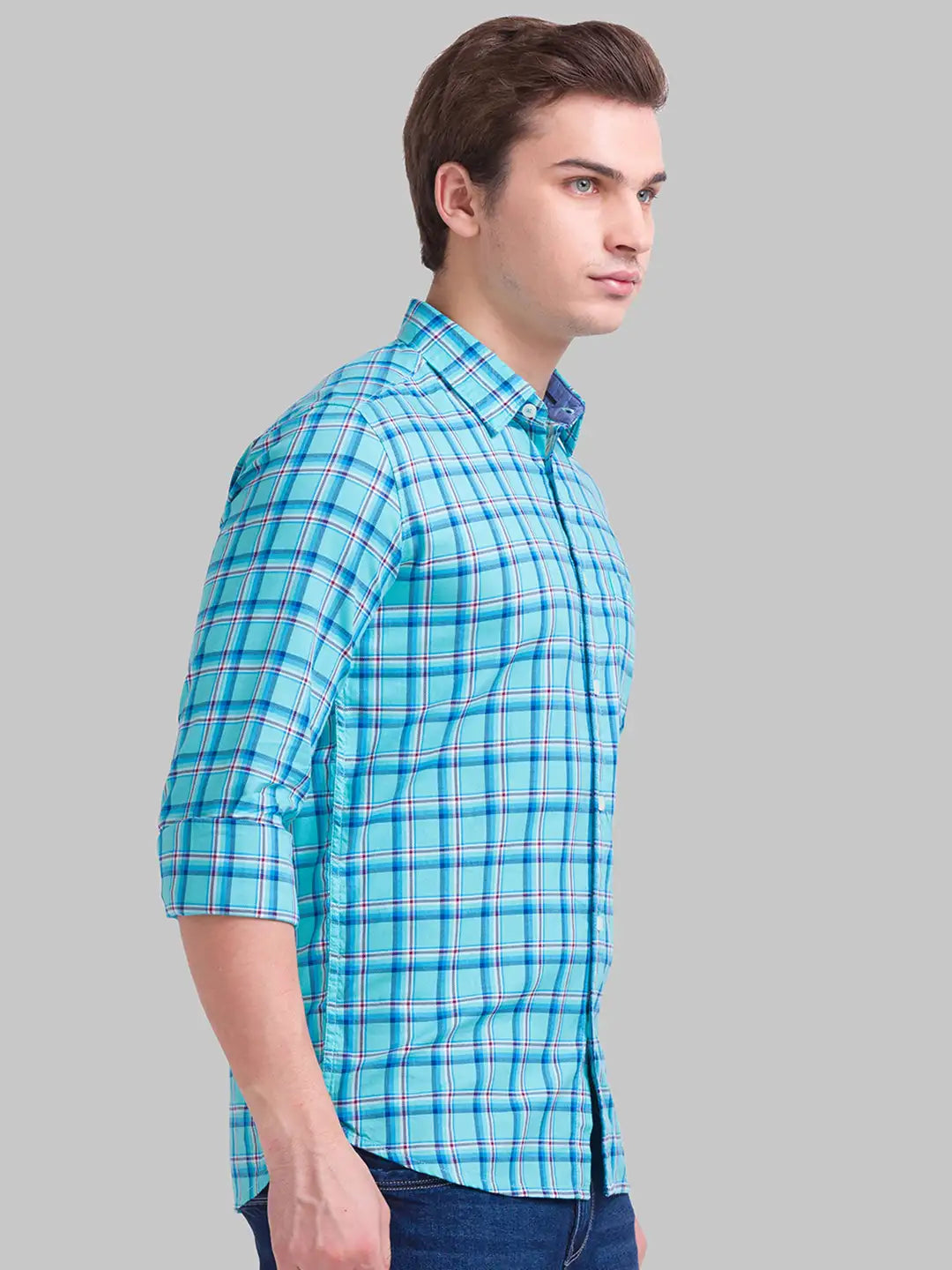 Men Slim Fit Dark Blue Shirt
