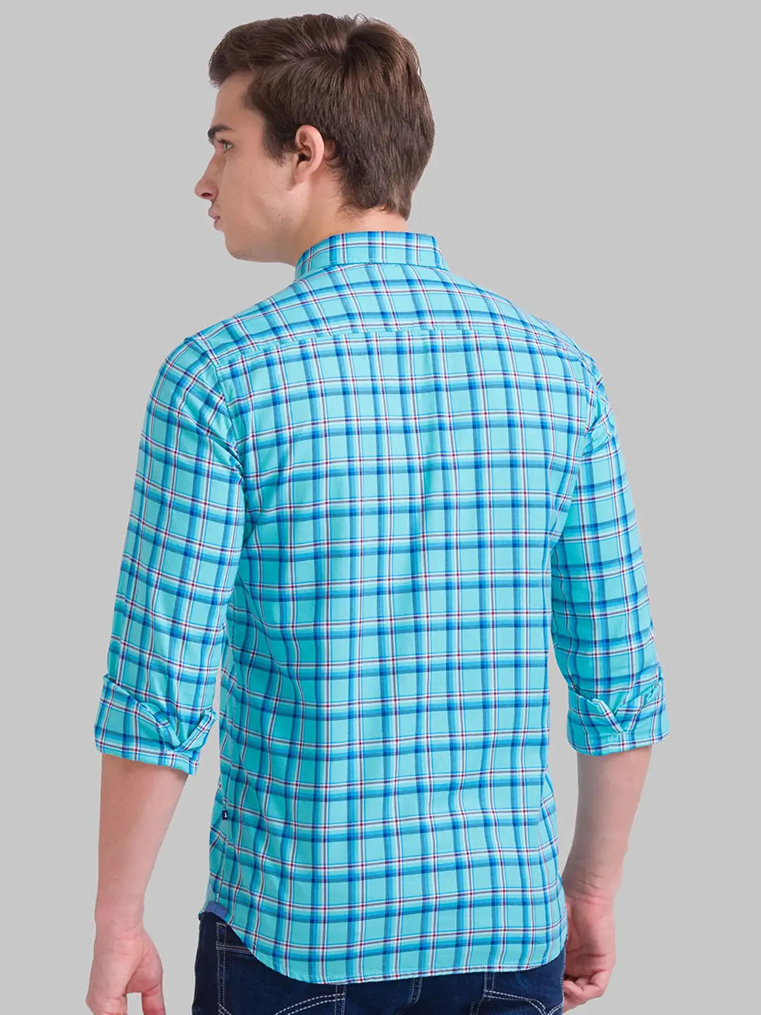 Men Slim Fit Dark Blue Shirt