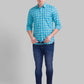 Men Slim Fit Dark Blue Shirt