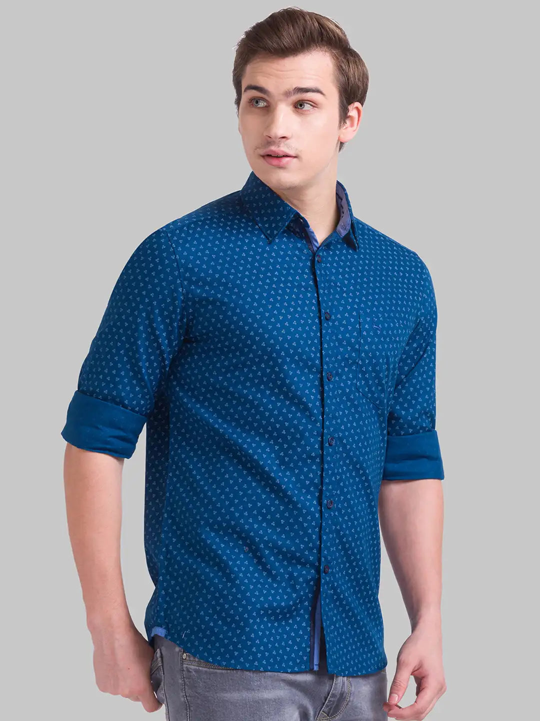 Men Slim Fit Dark Fawn Shirt