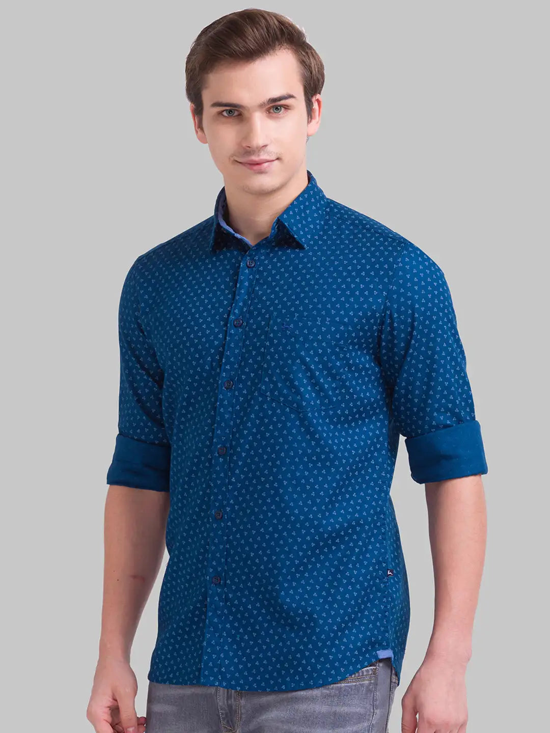 Men Slim Fit Dark Fawn Shirt