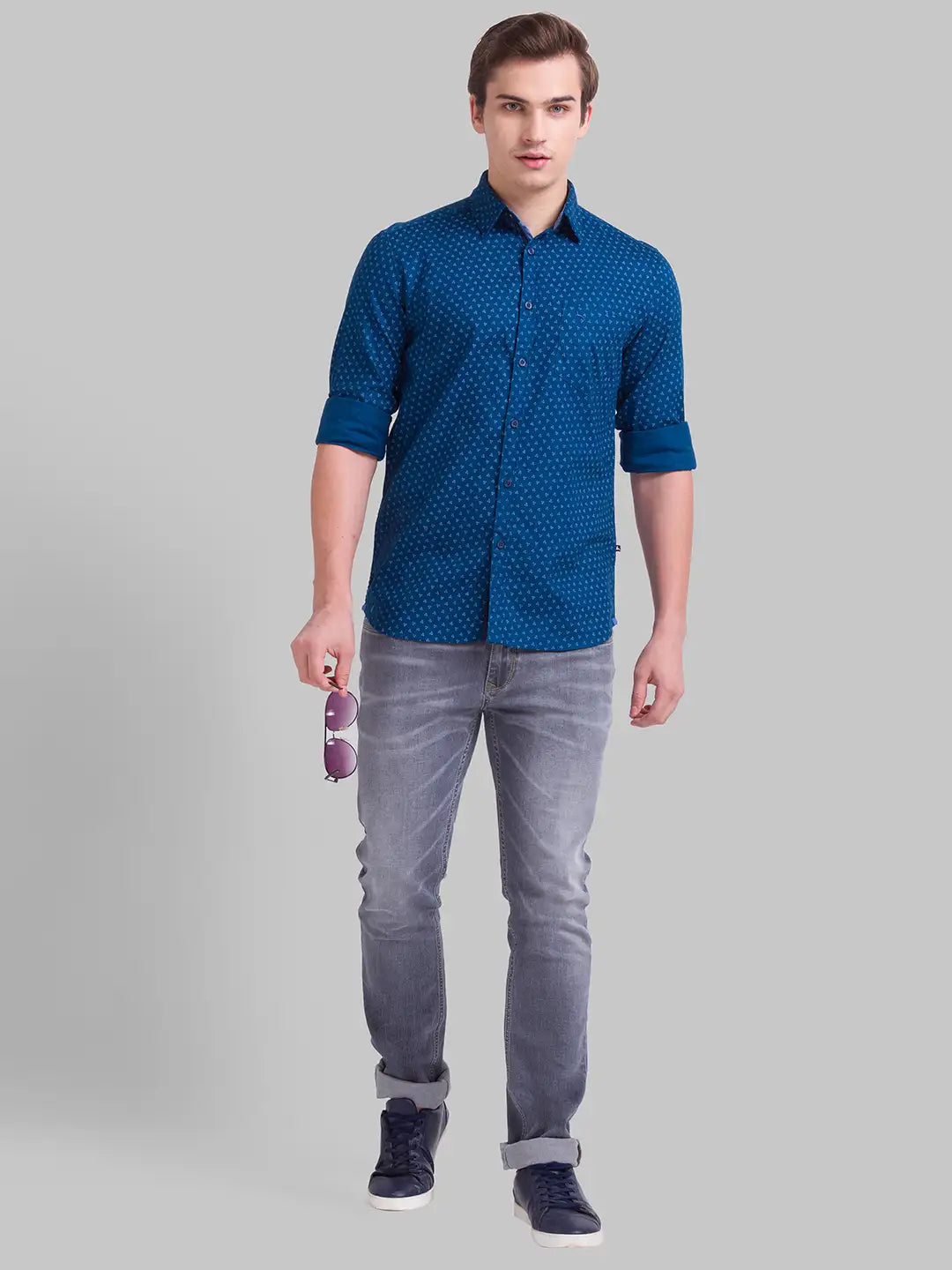 Men Slim Fit Dark Fawn Shirt