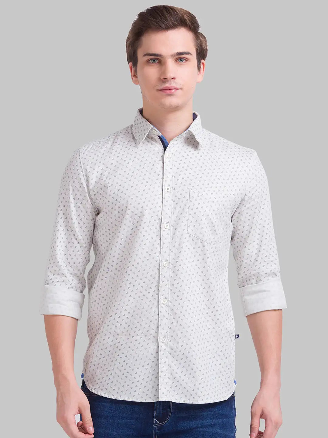Men Slim Fit Dark Orange Shirt