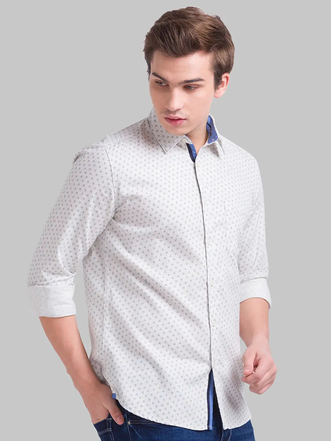 Men Slim Fit Dark Orange Shirt