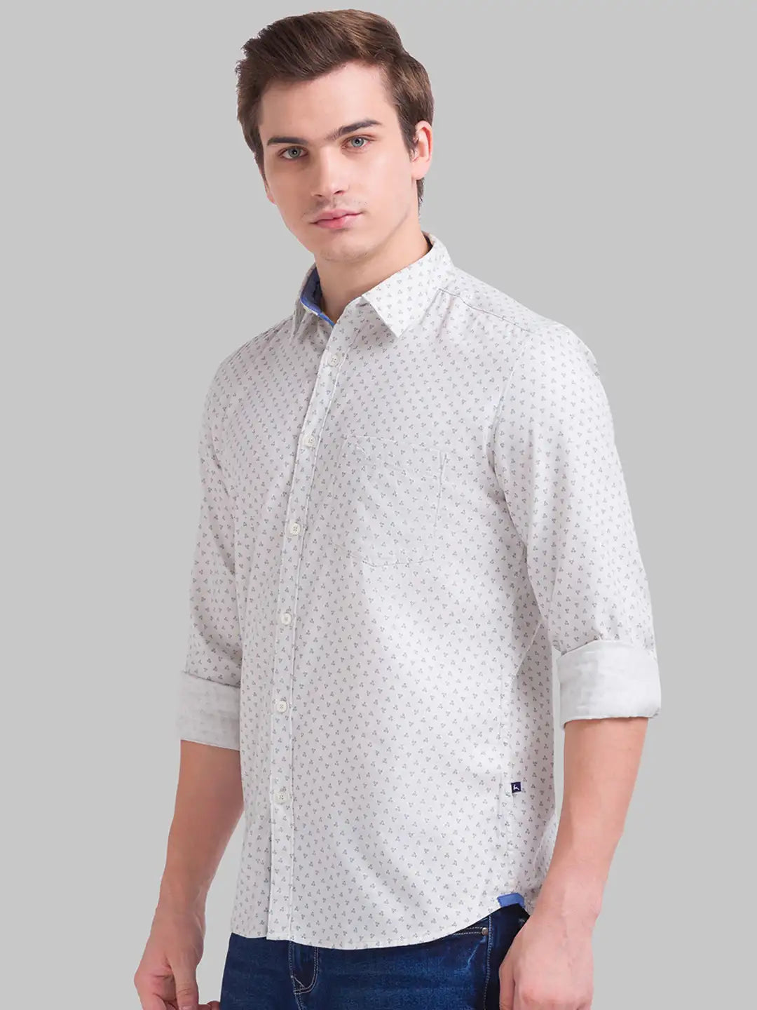 Men Slim Fit Dark Orange Shirt