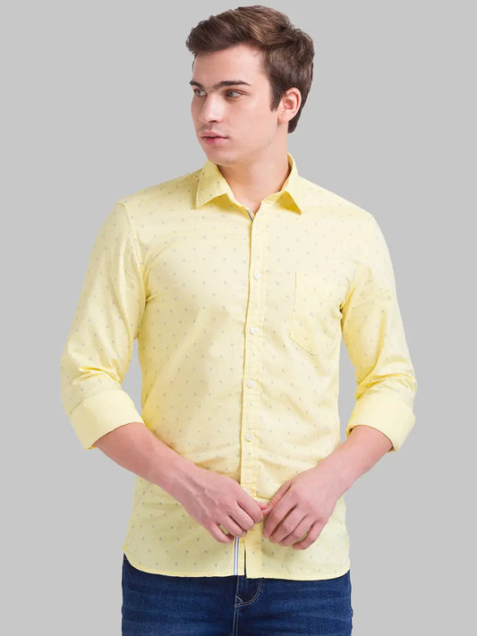 Men Tapered Fit Medium Green Shirt