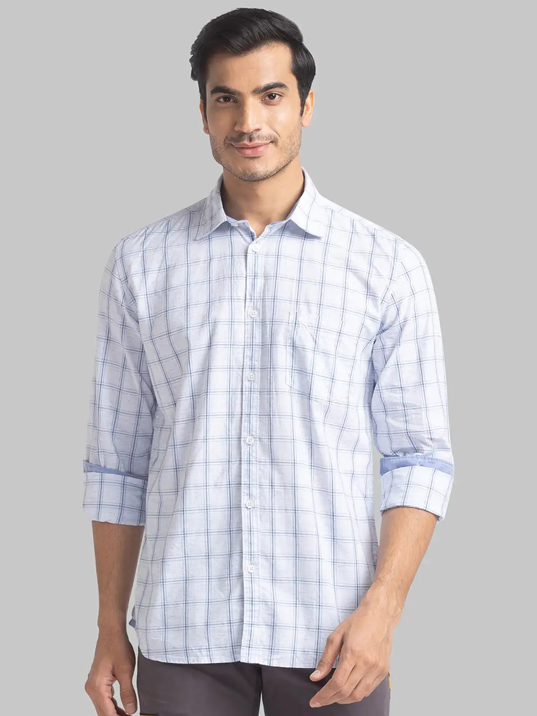 Men Slim Fit Medium Grey Shirt