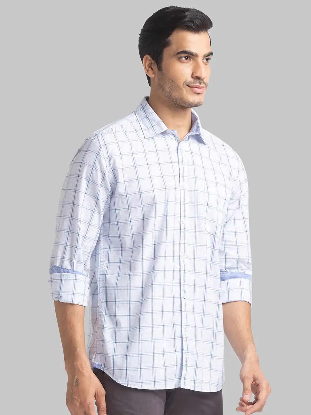 Men Slim Fit Medium Grey Shirt