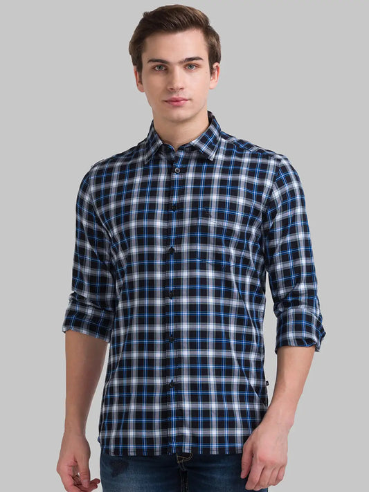 Men Slim Fit Light Blue Shirt