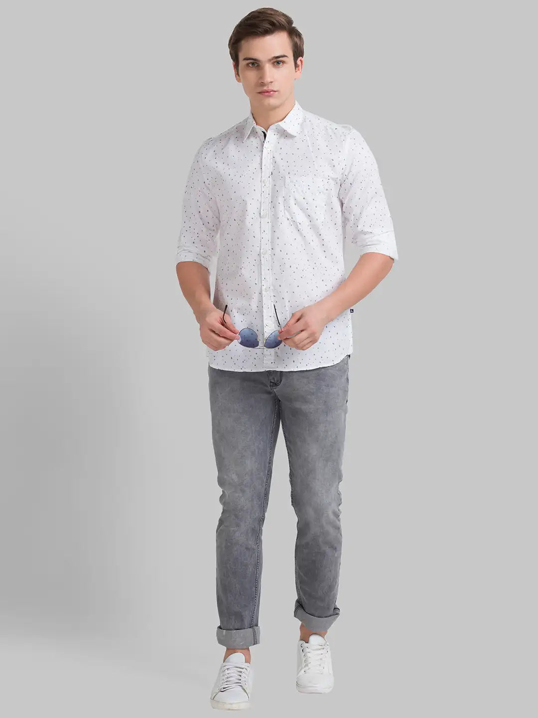 Men Slim Fit Light Blue Shirt