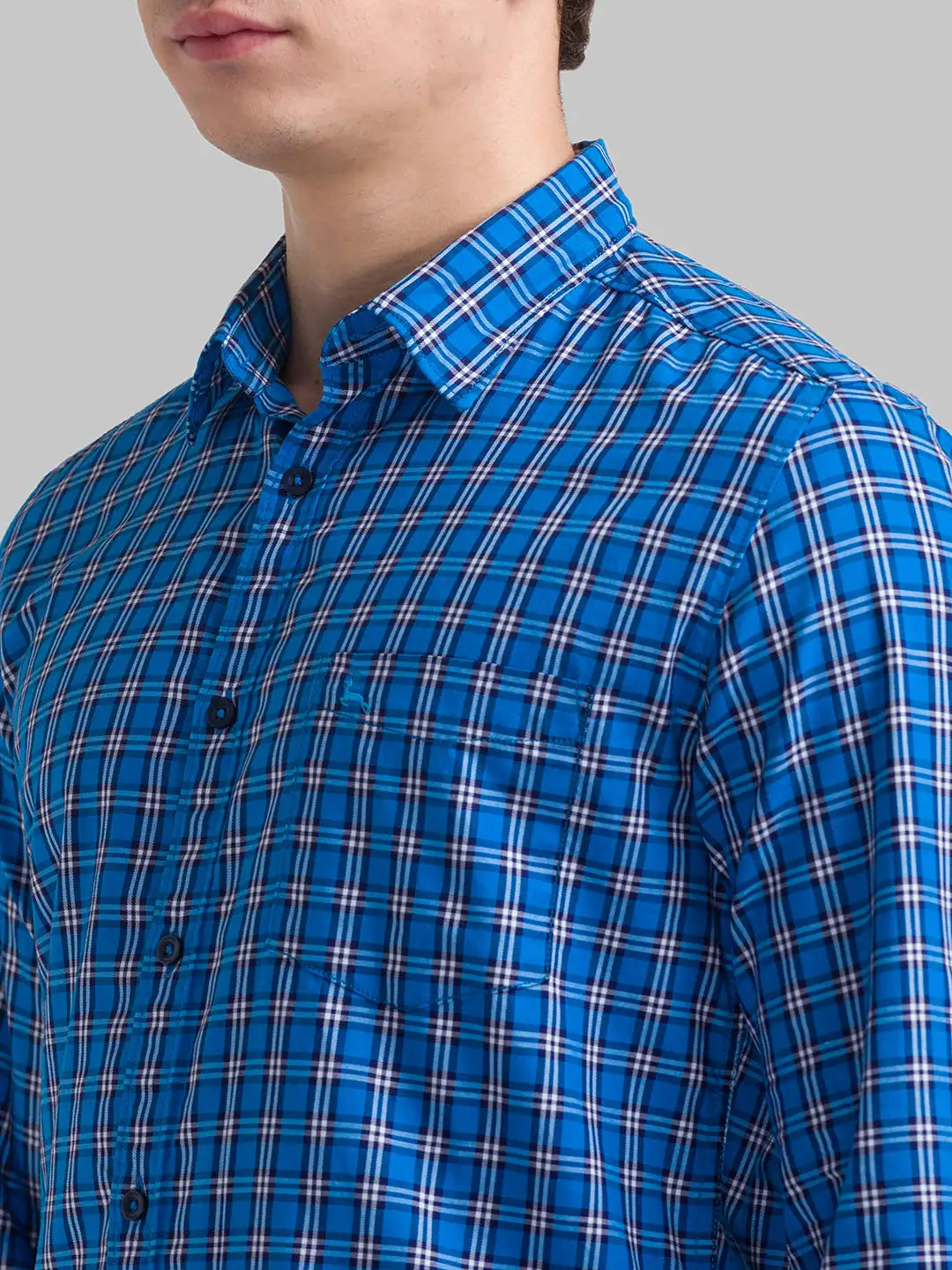 Men Slim Fit Light Blue Shirt