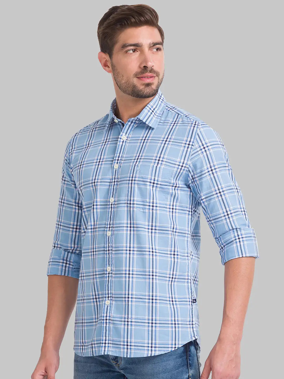 Men Slim Fit Medium Green Shirt