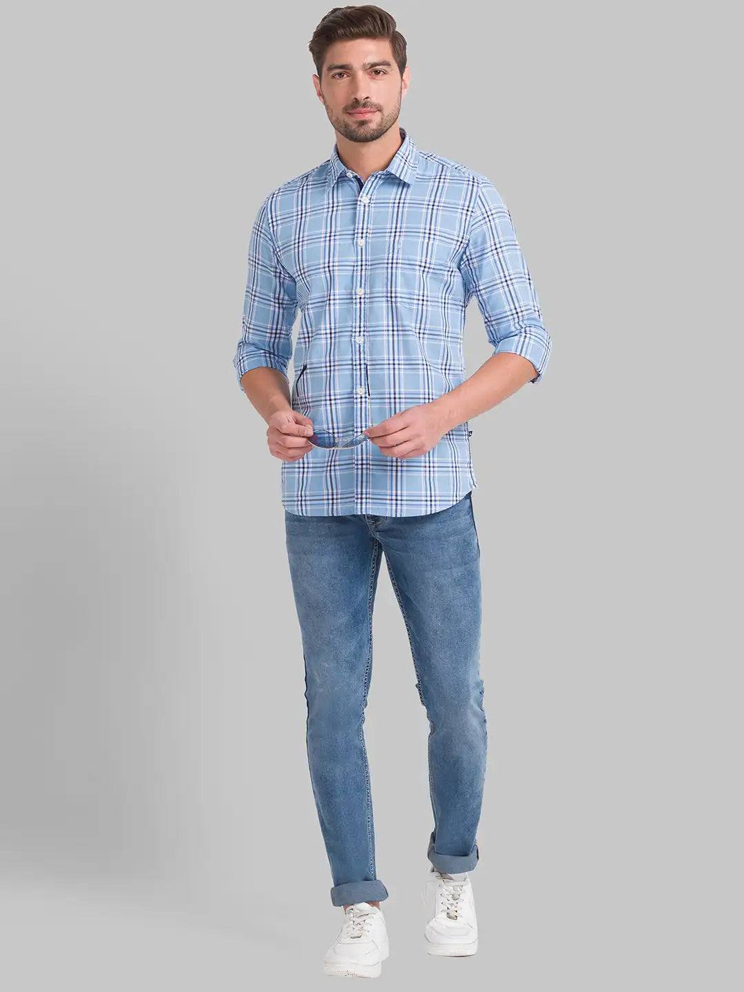 Men Slim Fit Medium Green Shirt