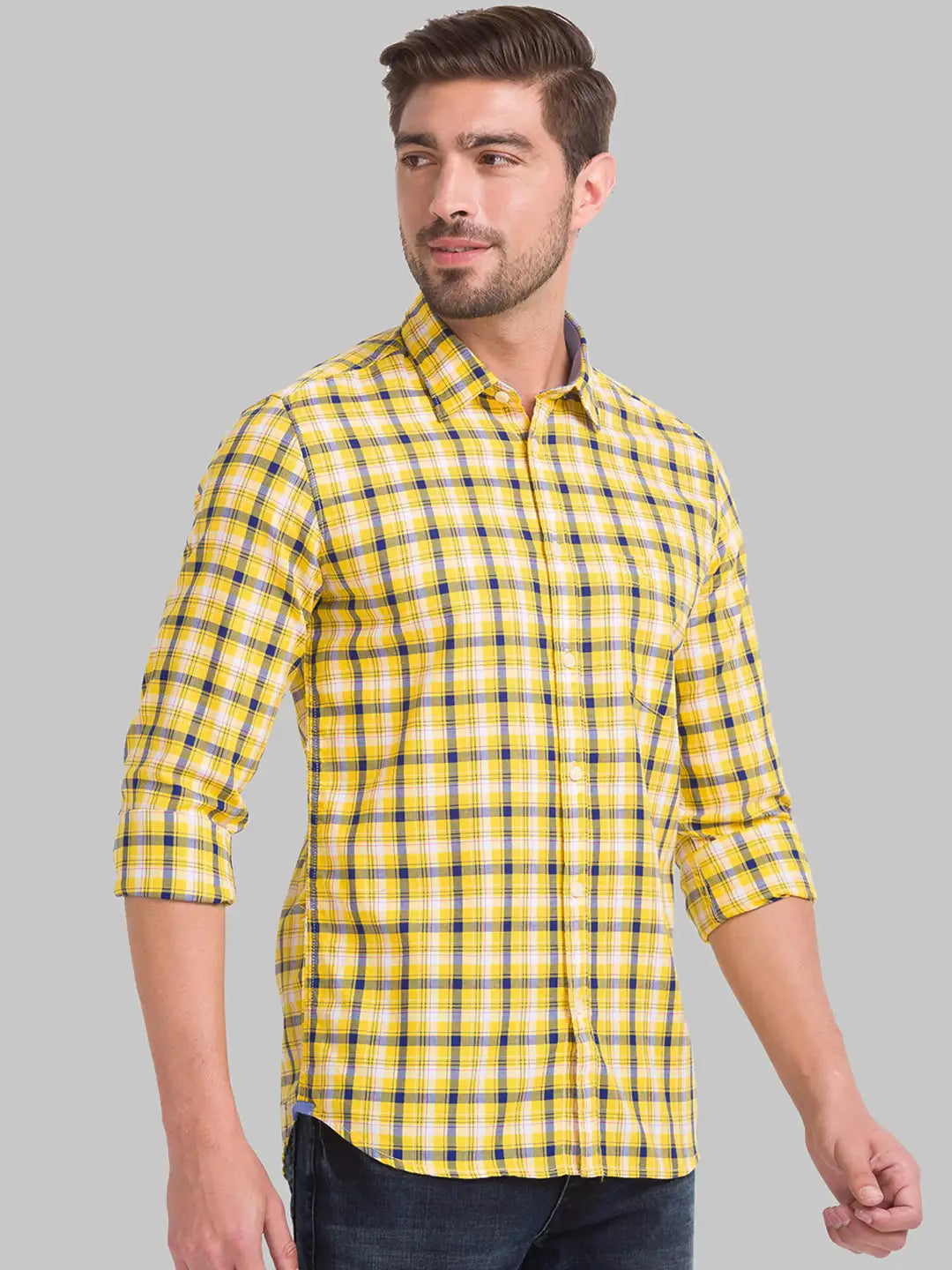 Men Slim Fit Medium Blue Shirt