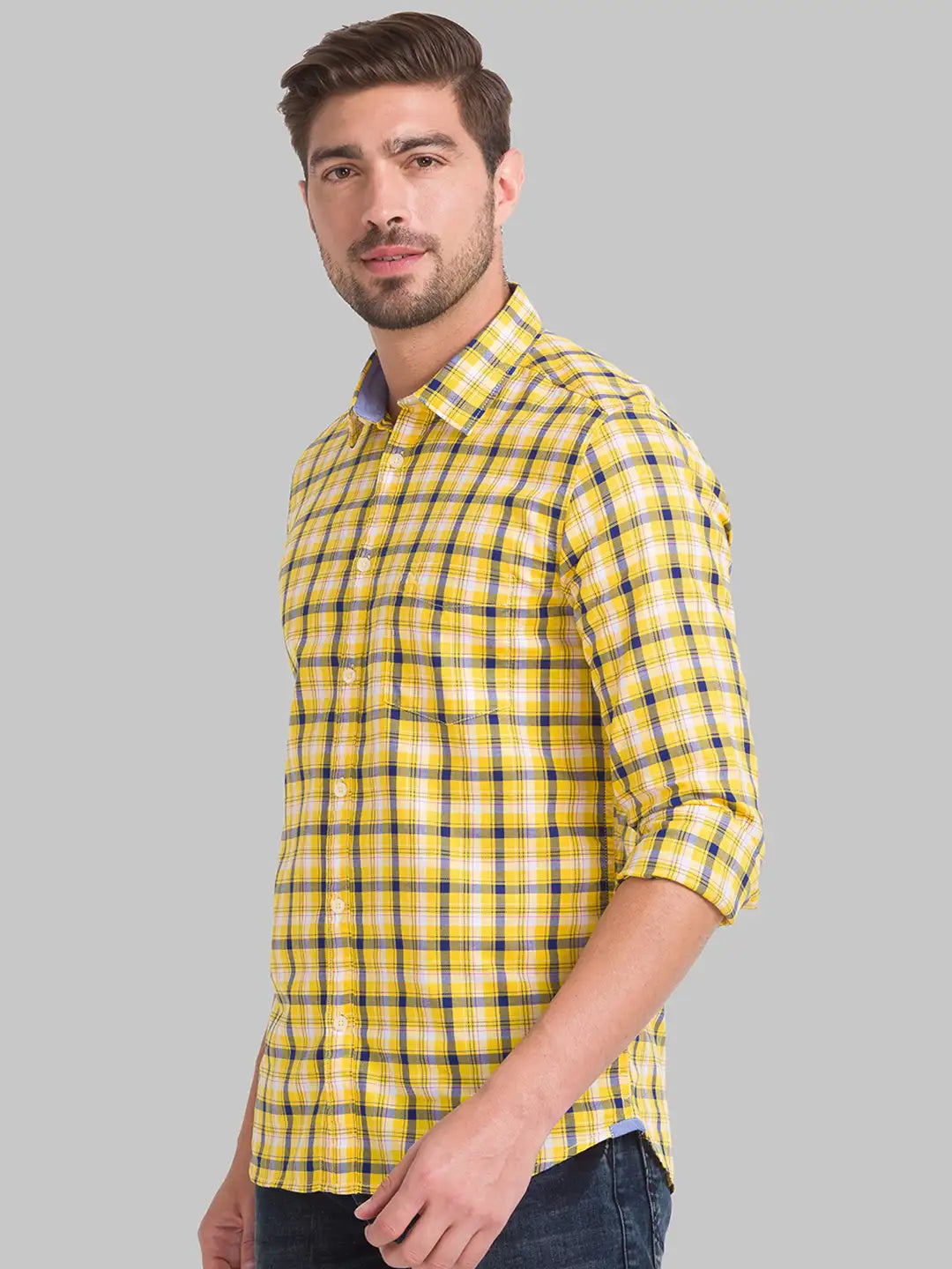 Men Slim Fit Medium Blue Shirt
