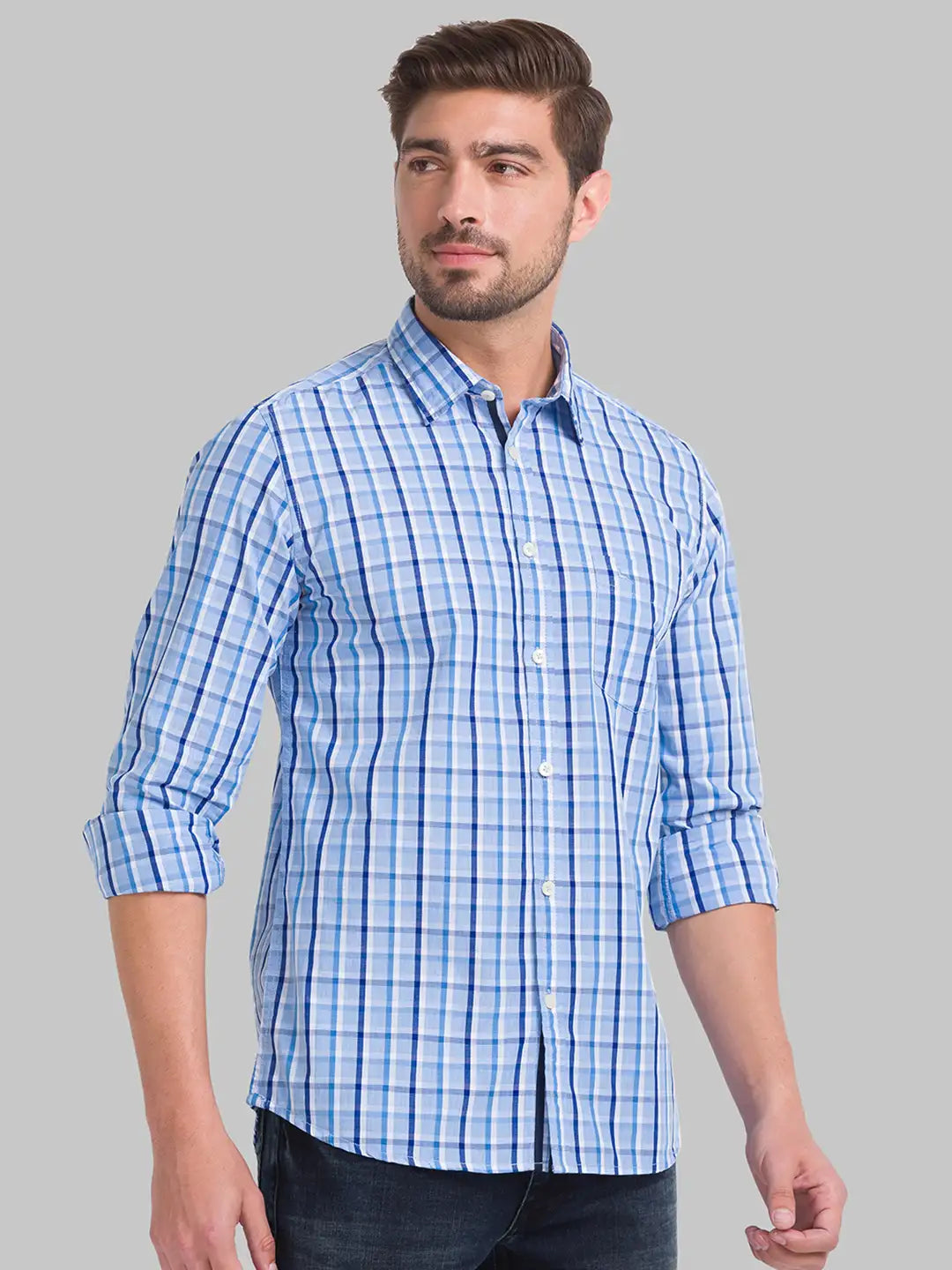 Men Slim Fit Medium Green Shirt