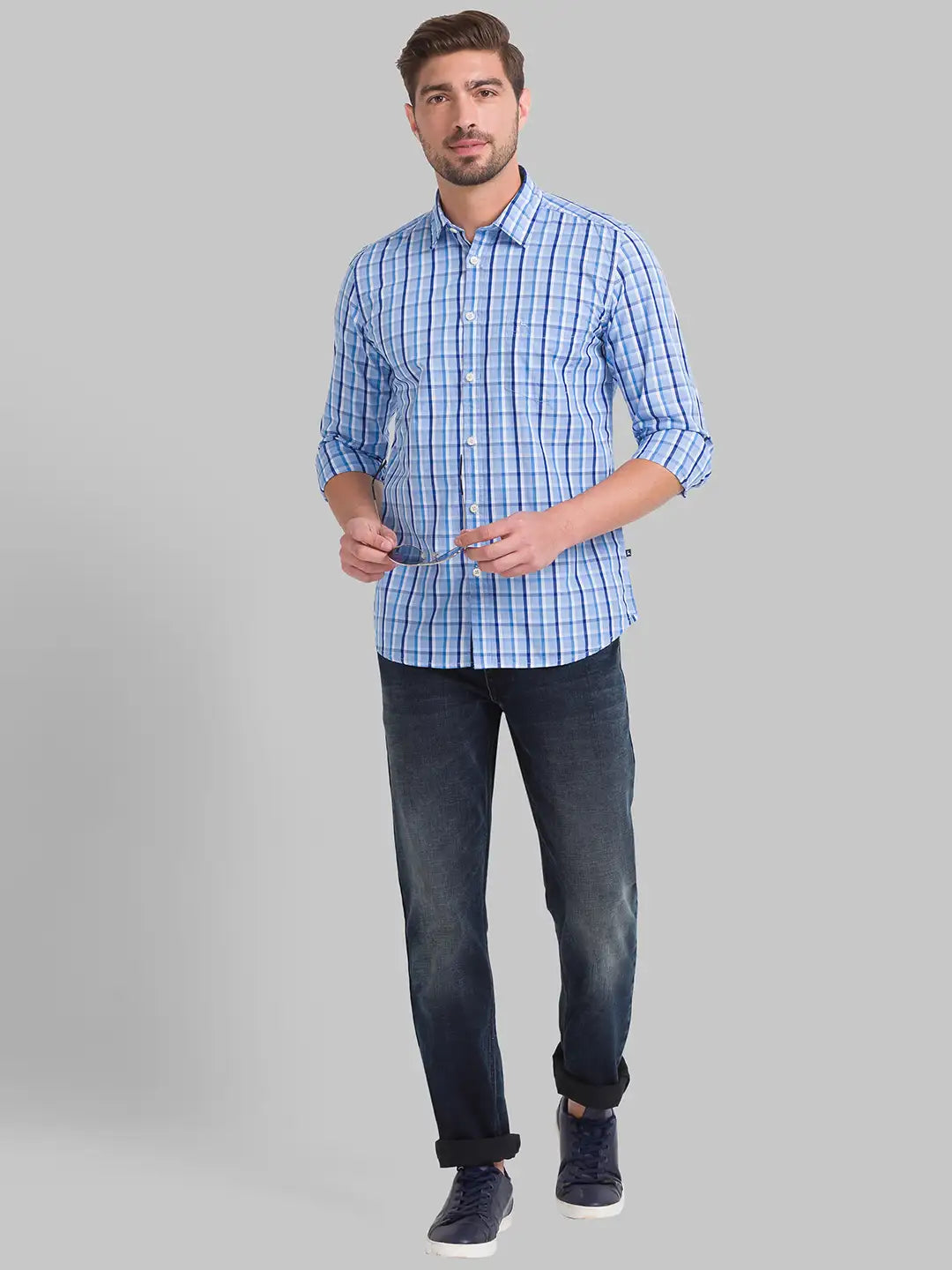 Men Slim Fit Medium Green Shirt