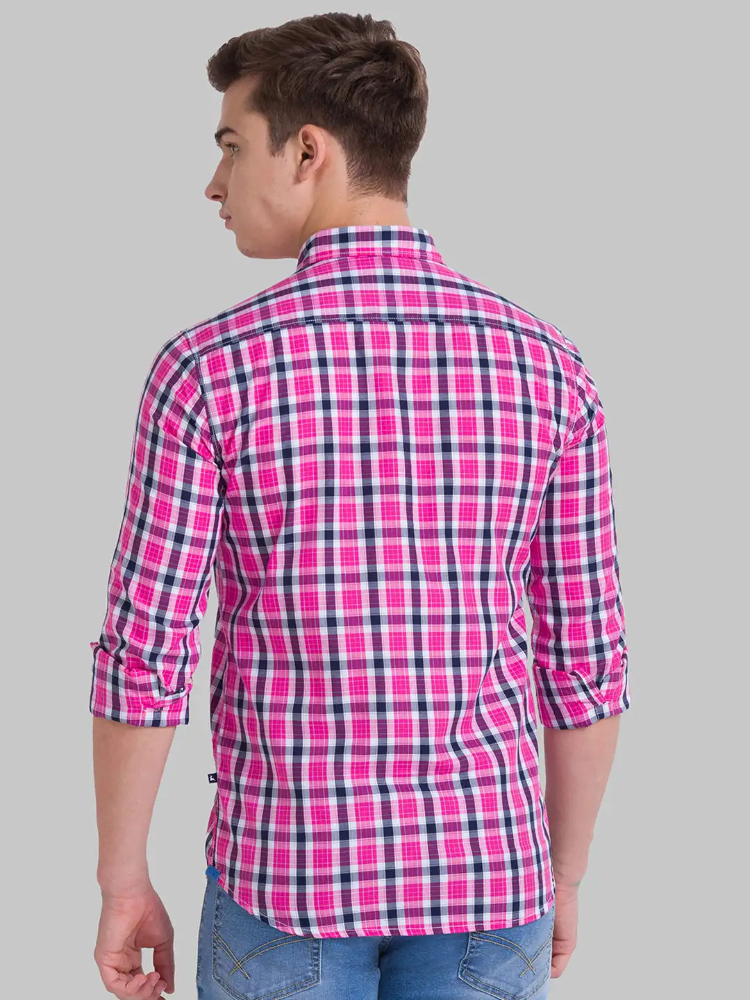 Men Slim Fit Medium Blue Shirt