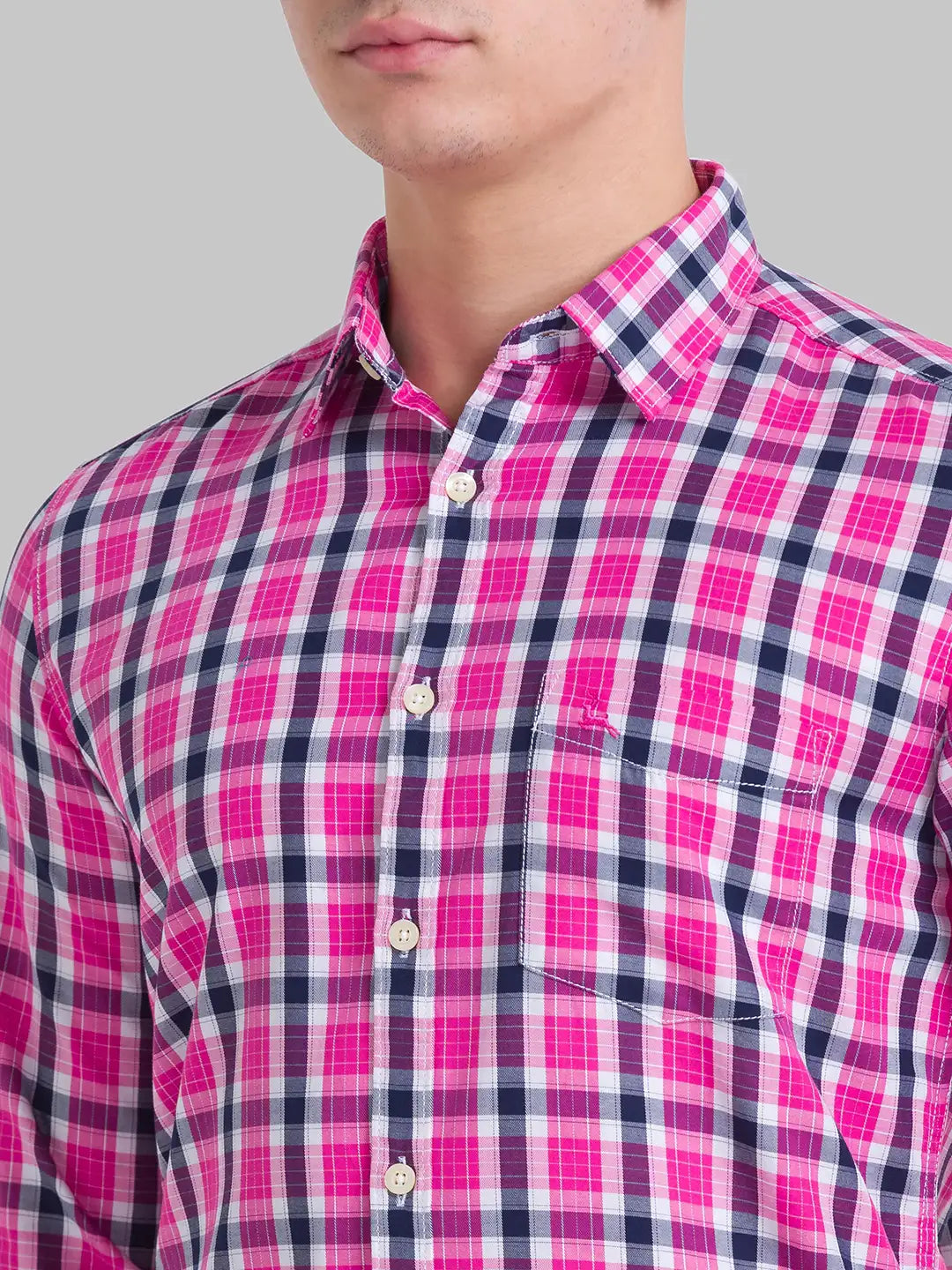 Men Slim Fit Medium Blue Shirt