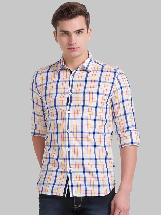 Men Slim Fit Dark Yellow Shirt