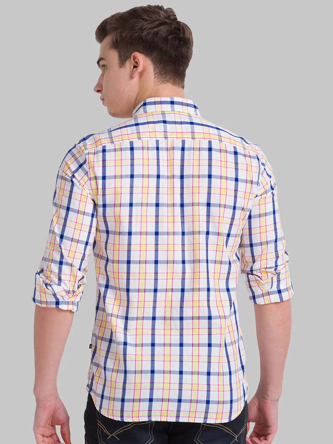 Men Slim Fit Dark Yellow Shirt