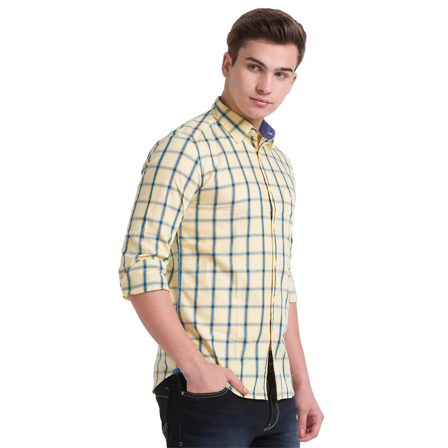 Men Slim Fit Medium Blue Shirt