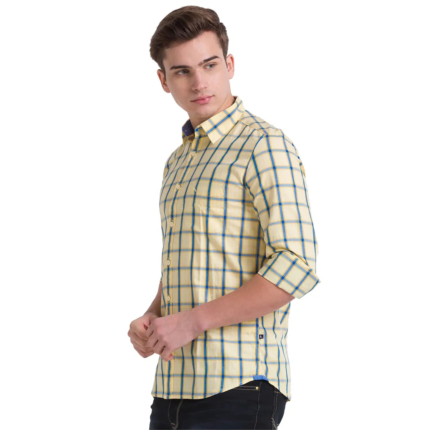Men Slim Fit Medium Blue Shirt