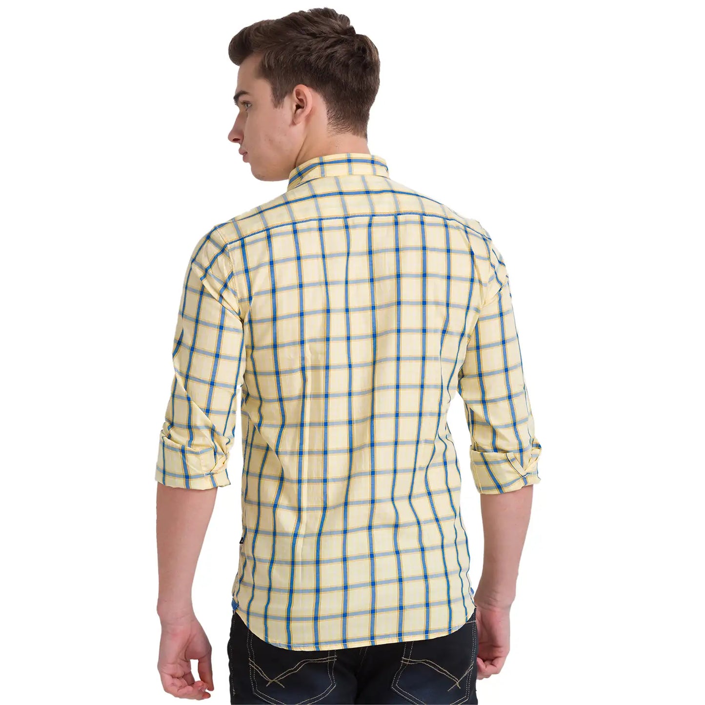 Men Slim Fit Medium Blue Shirt