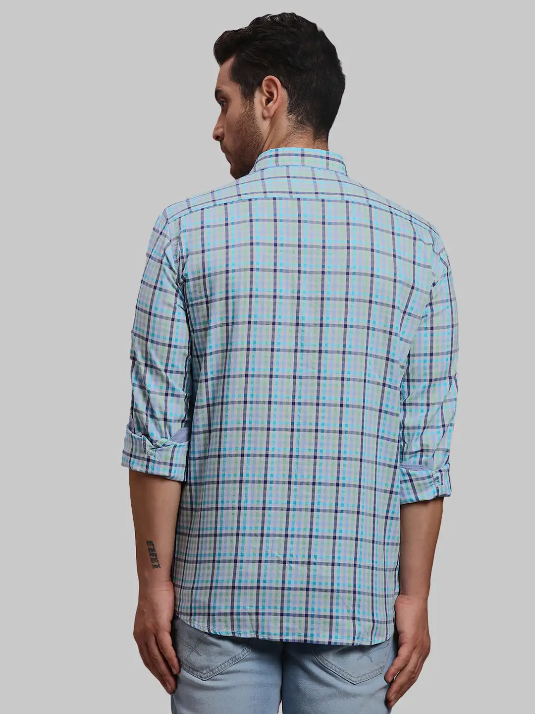 Men Slim Fit Blue Shirt