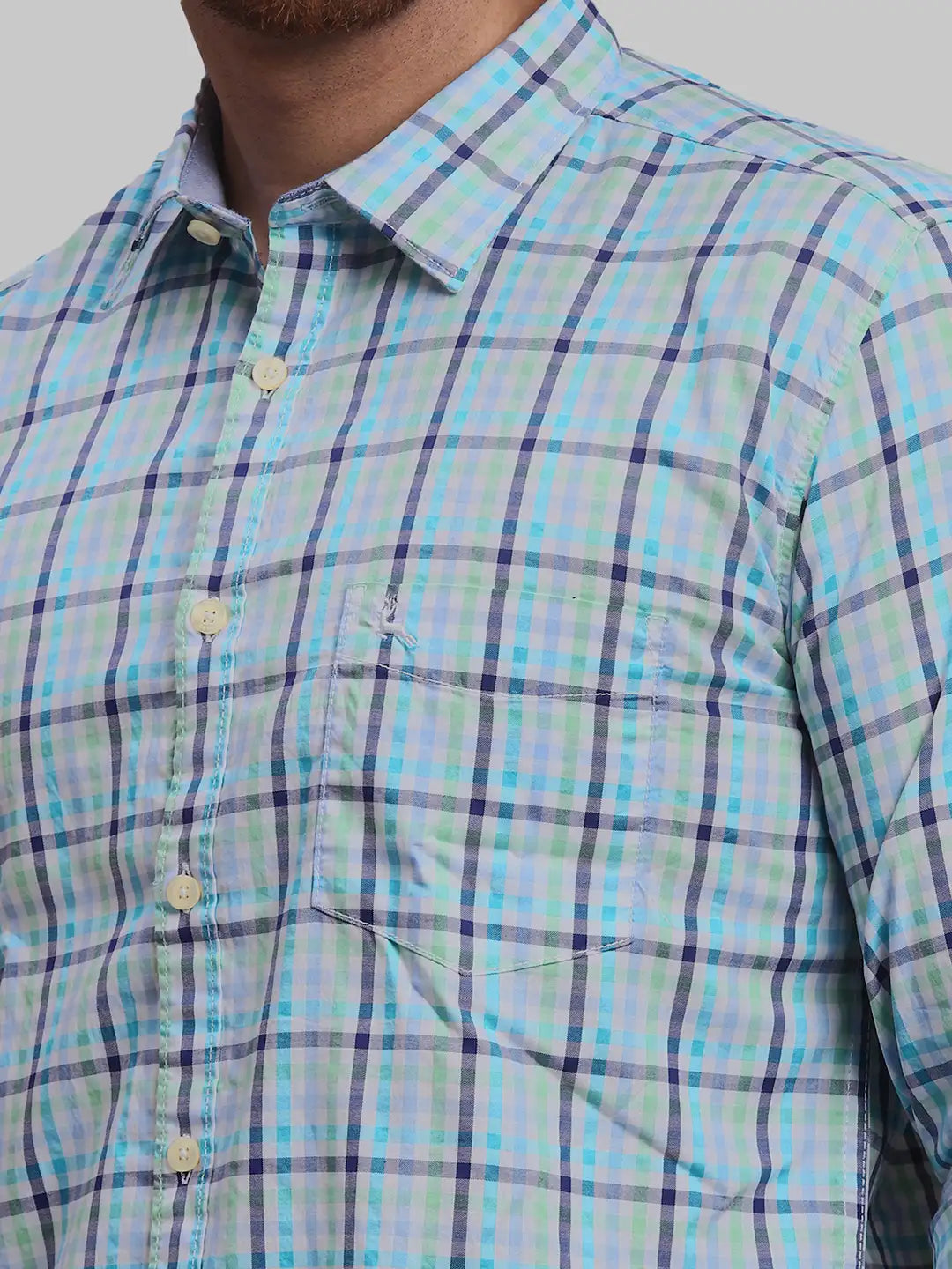Men Slim Fit Blue Shirt