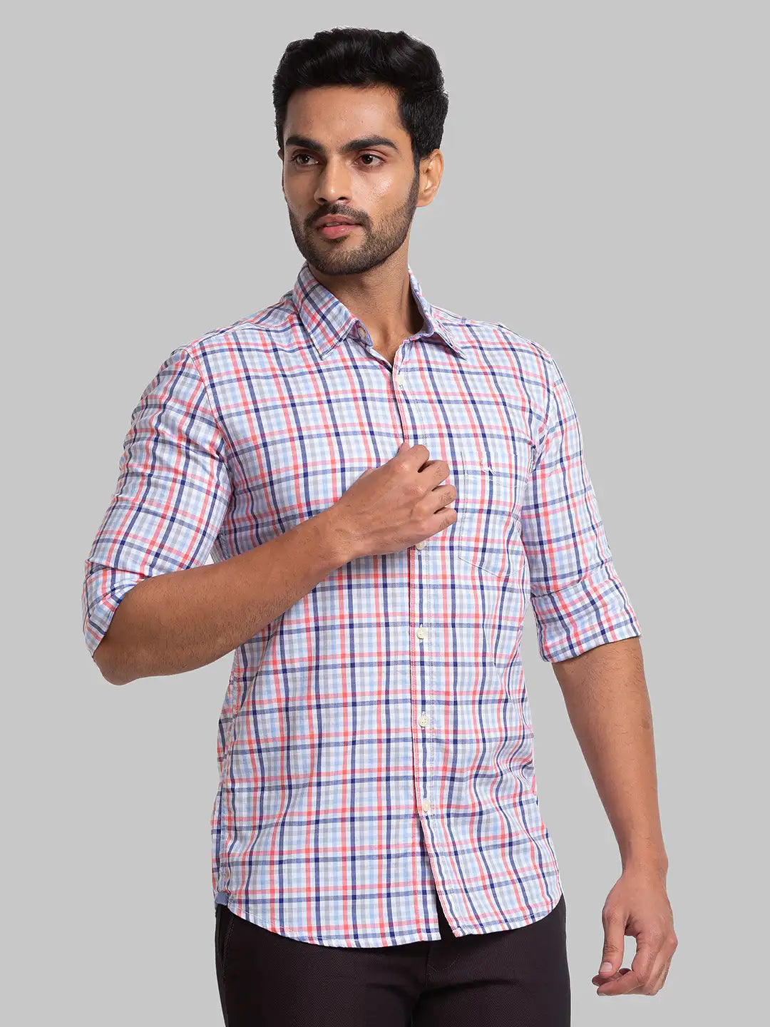 Men Slim Fit Dark Red Shirt