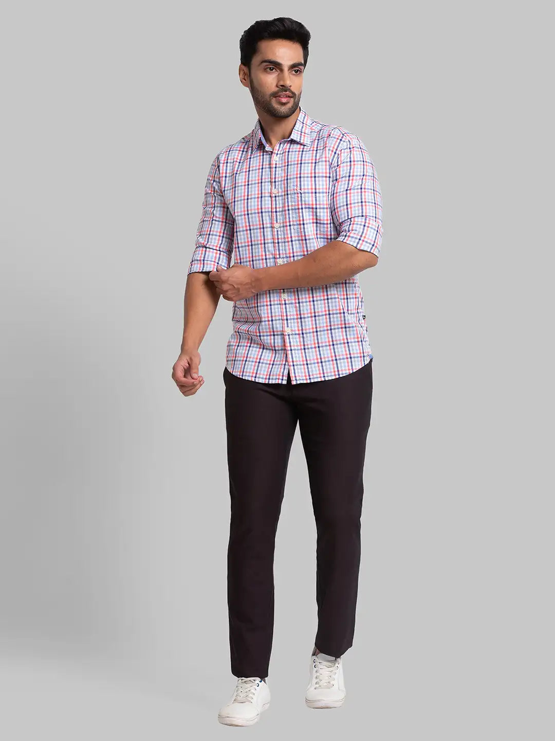 Men Slim Fit Dark Red Shirt
