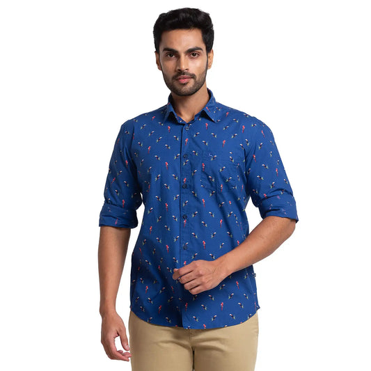 Men Slim Fit Light Blue Shirt
