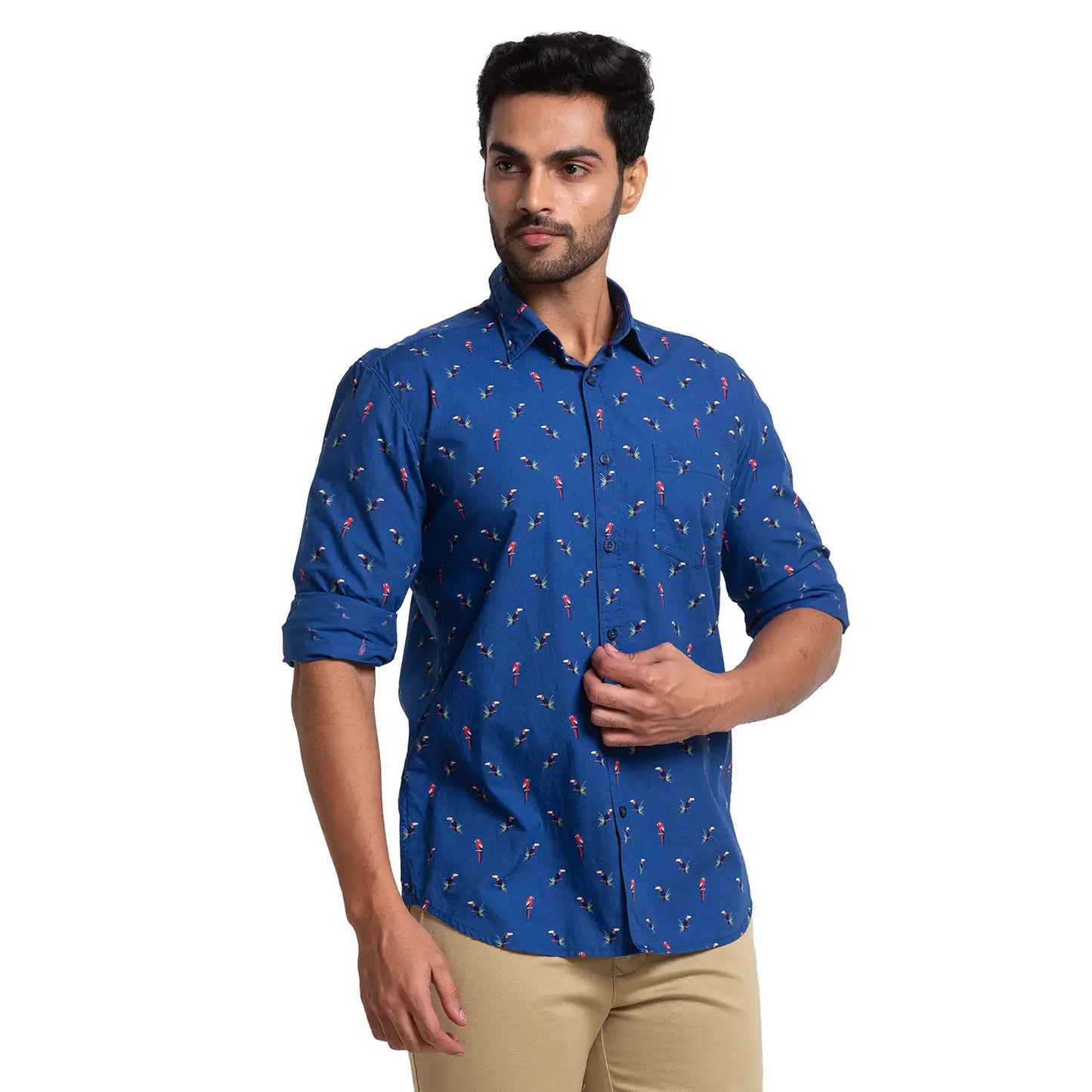 Men Slim Fit Light Blue Shirt