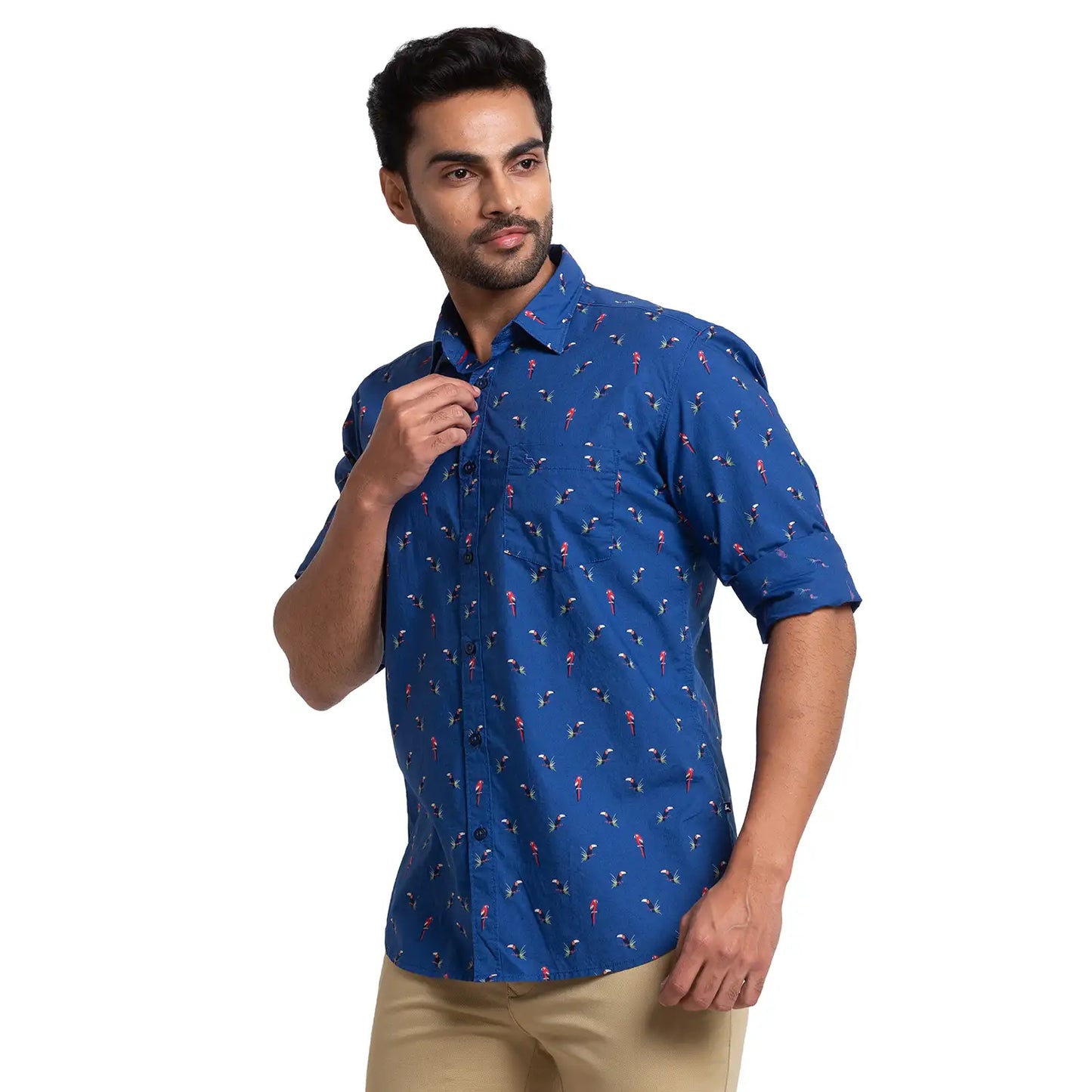 Men Slim Fit Light Blue Shirt