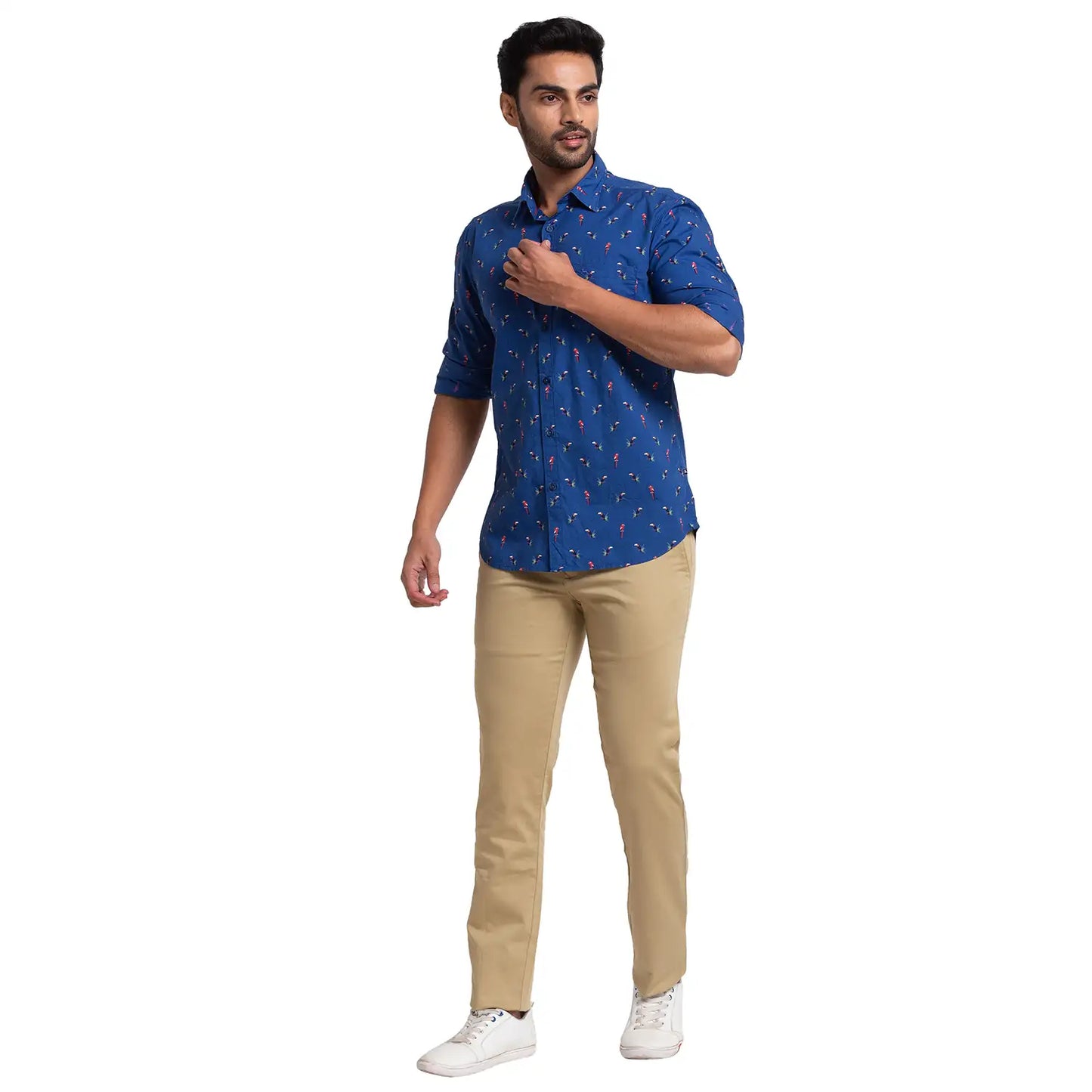 Men Slim Fit Light Blue Shirt