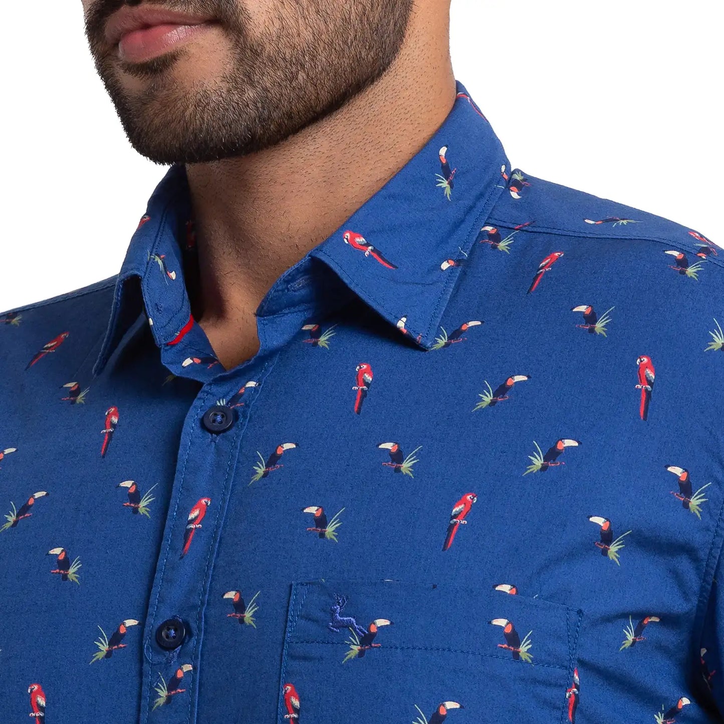 Men Slim Fit Light Blue Shirt
