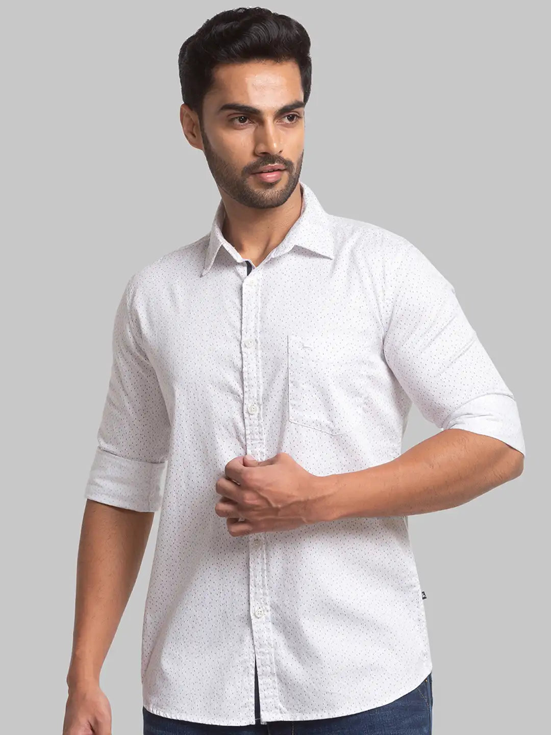 Men Slim Fit White Shirt