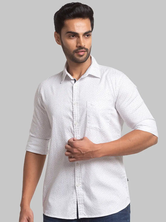 Men Slim Fit White Shirt