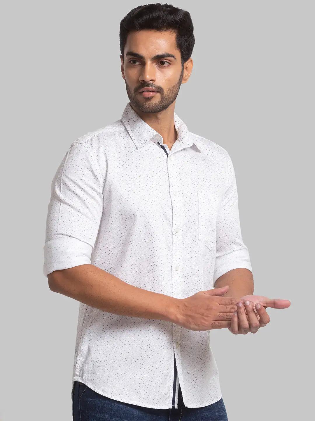 Men Slim Fit White Shirt