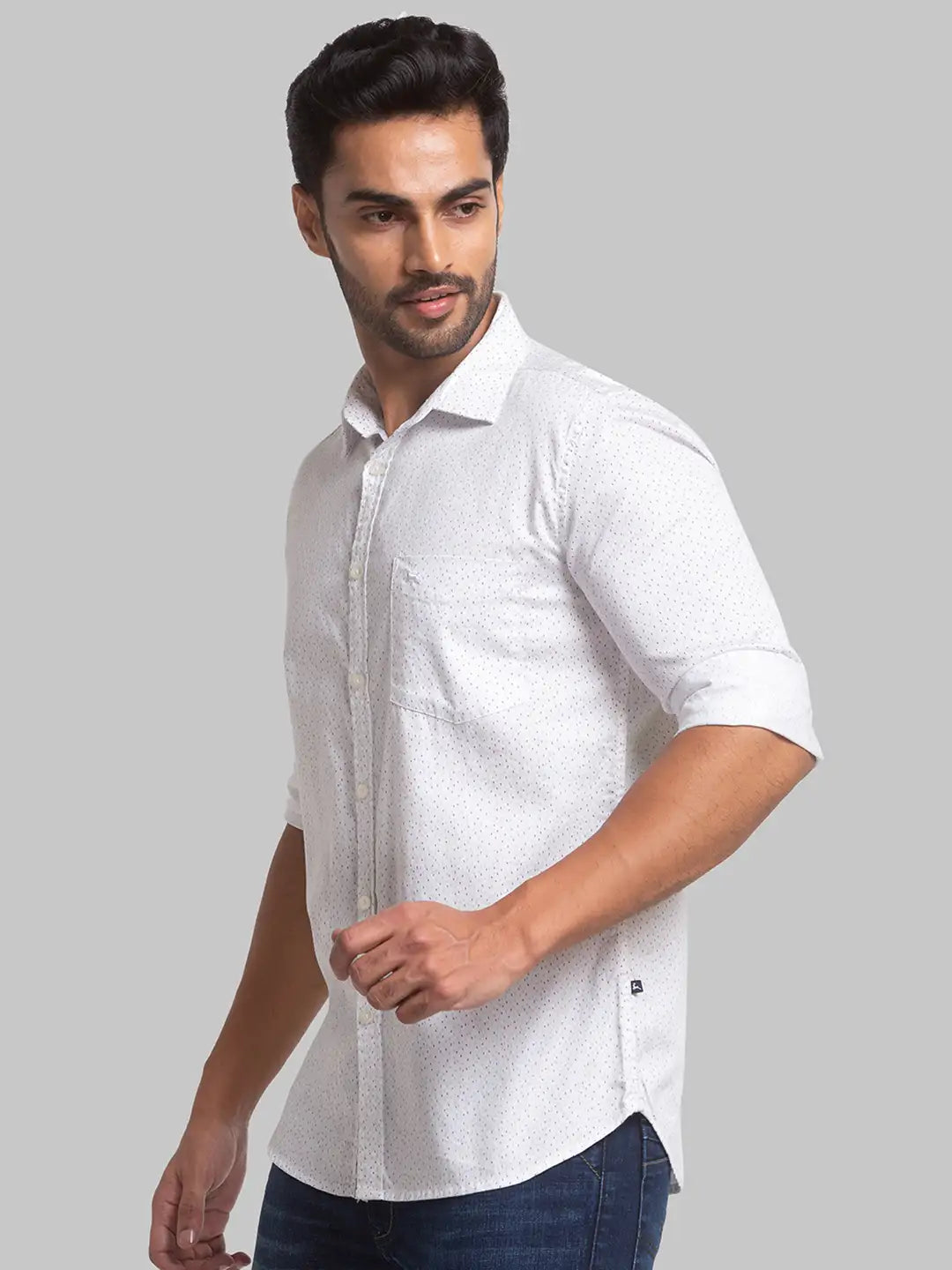Men Slim Fit White Shirt