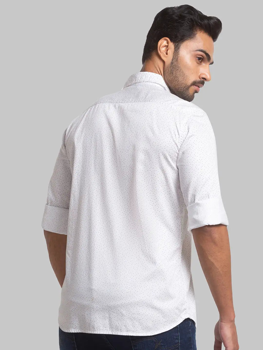 Men Slim Fit White Shirt