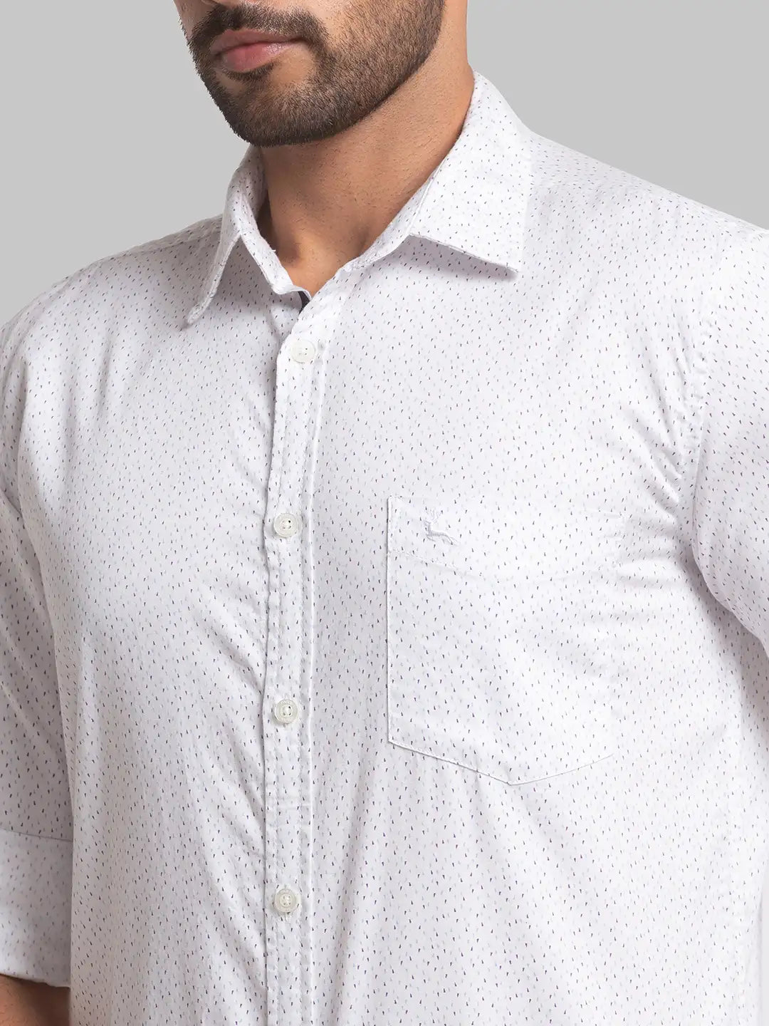 Men Slim Fit White Shirt