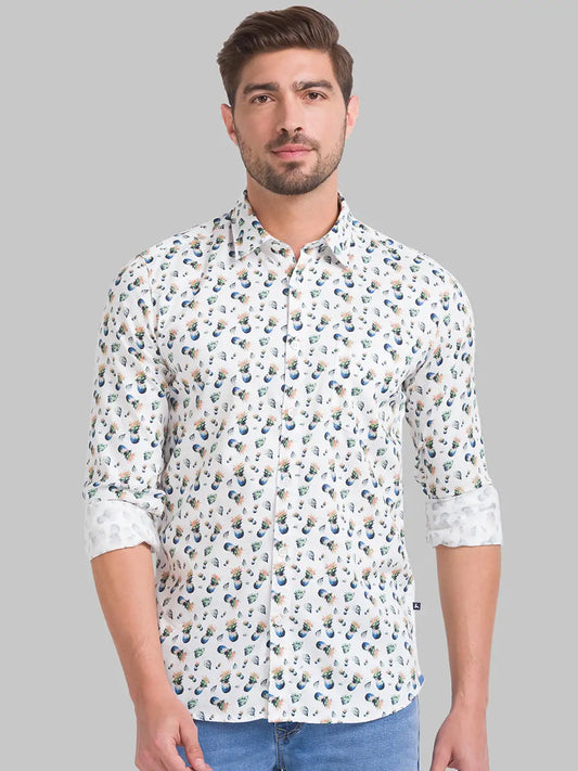 Men Slim Fit Light Blue Shirt