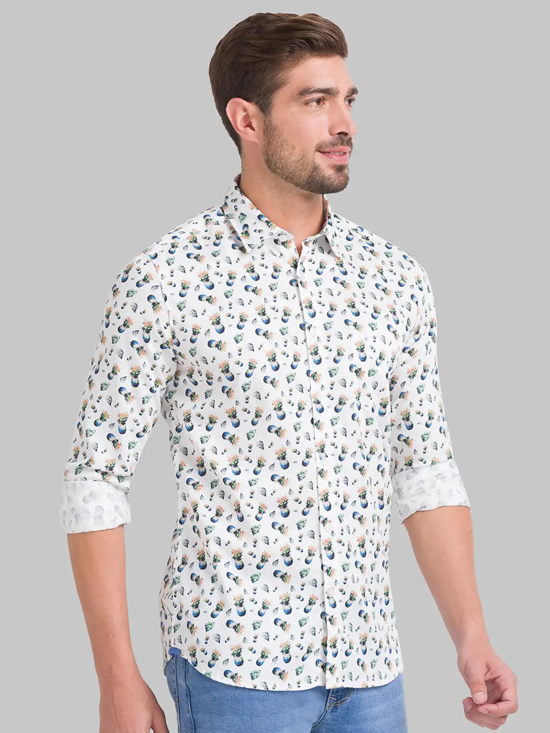 Men Slim Fit Light Blue Shirt