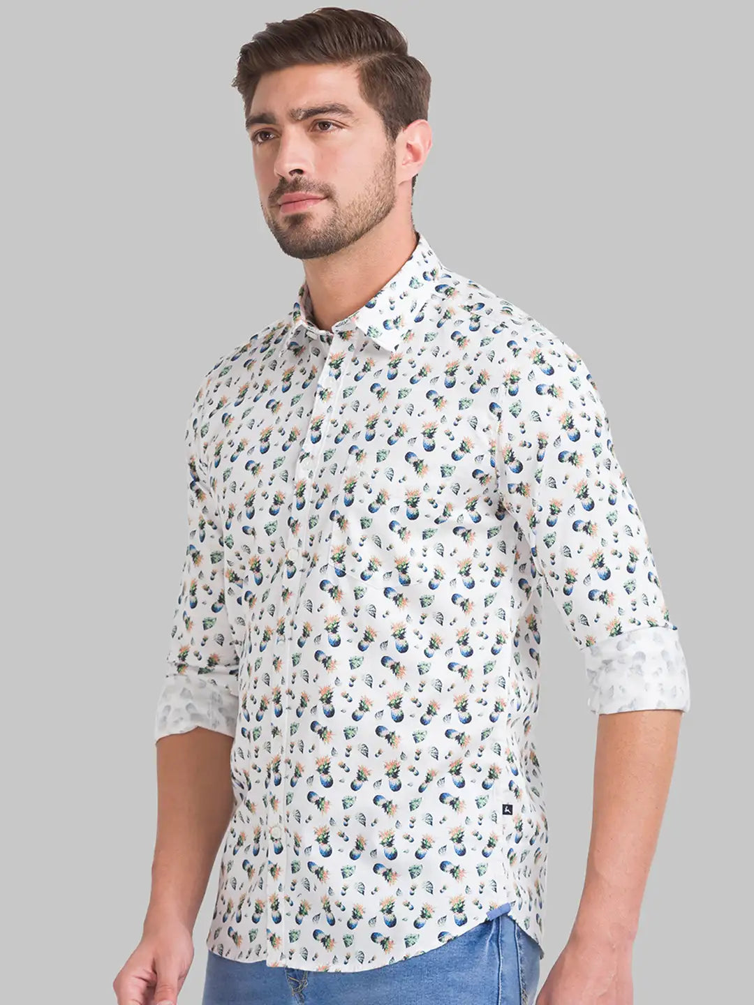 Men Slim Fit Light Blue Shirt