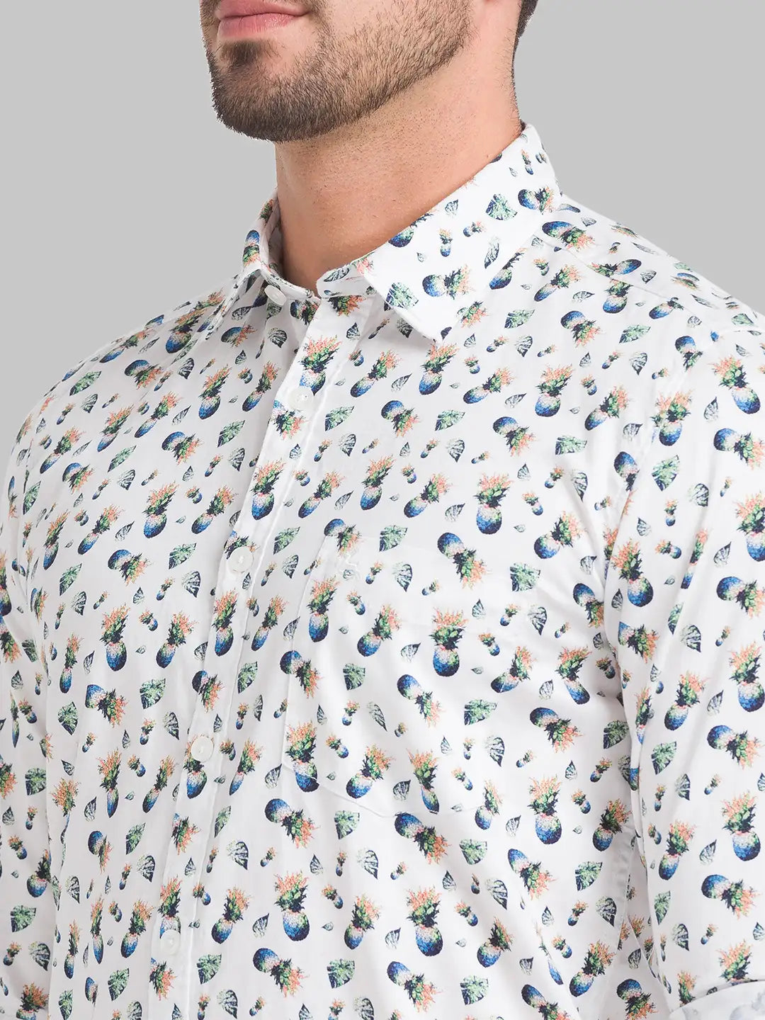 Men Slim Fit Light Blue Shirt