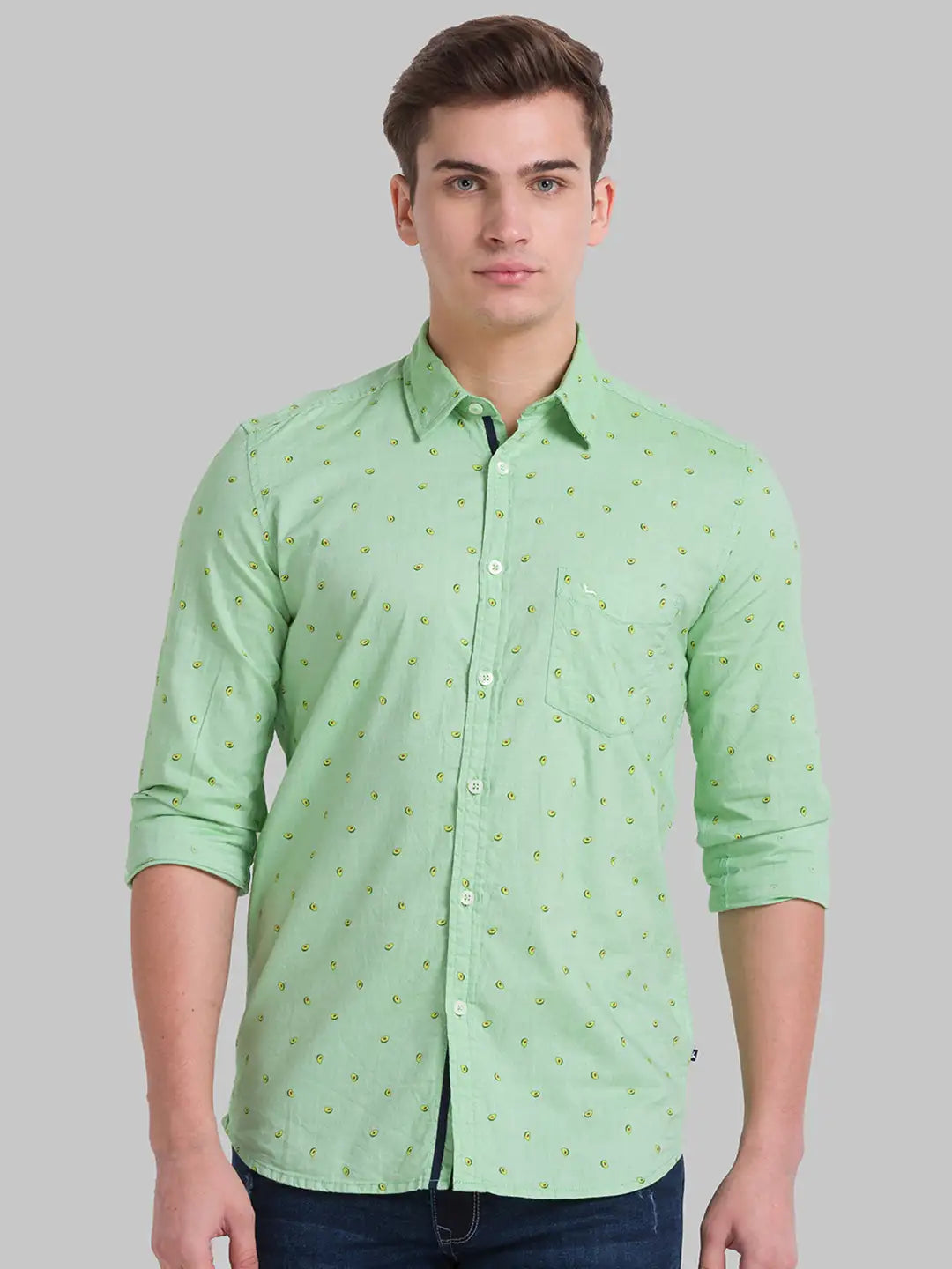 Men Slim Fit Light Blue Shirt