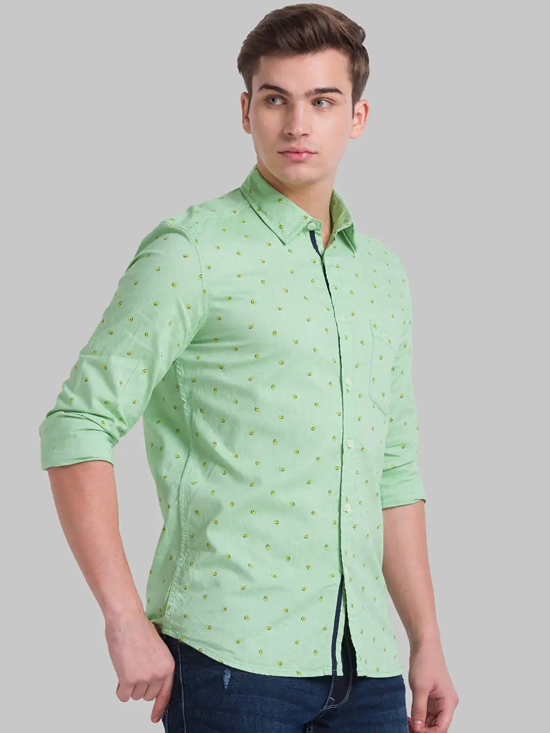 Men Slim Fit Light Blue Shirt